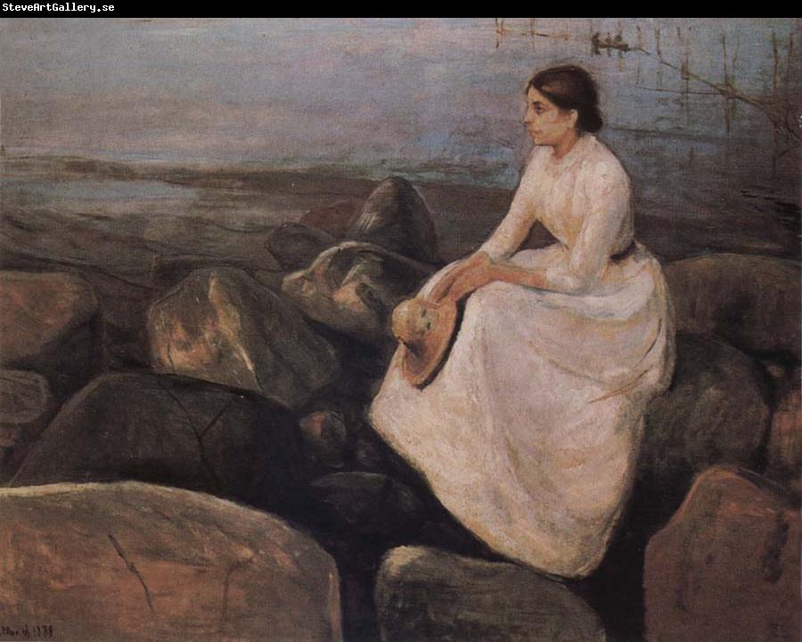 Edvard Munch The Lady sitting the bank of the sea